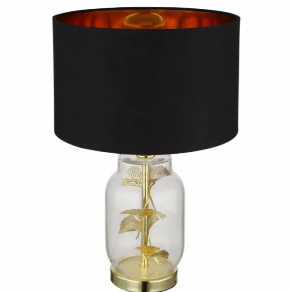 Luminaires Globo Lighting Ginko Lampe à poser Laiton, Transparent, 1 lumière* Lampes En Verre