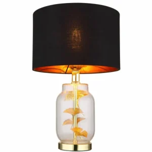 Luminaires Globo Lighting Ginko Lampe à poser Laiton, Transparent, 1 lumière* Lampes En Verre