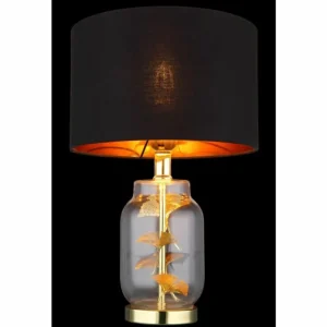 Luminaires Globo Lighting Ginko Lampe à poser Laiton, Transparent, 1 lumière* Lampes En Verre
