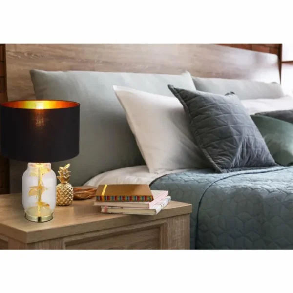 Luminaires Globo Lighting Ginko Lampe à poser Laiton, Transparent, 1 lumière* Lampes En Verre