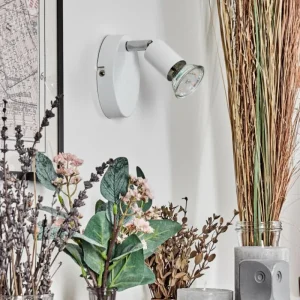 hofstein Gjedso Spot de plafond, Applique murale, Spot mural LED Chrome, Blanc, 1 lumière* Lampes Modernes
