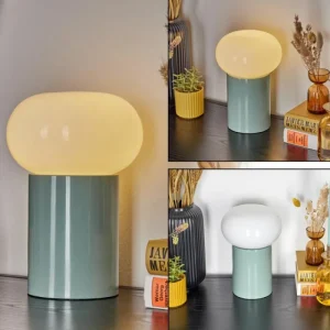 hofstein Godrie Lampe à poser Turquoise, 1 lumière* Lampes En Verre
