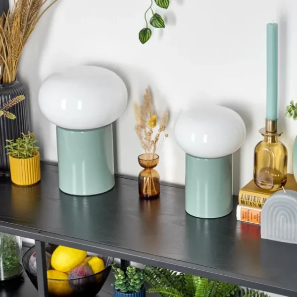 hofstein Godrie Lampe à poser Turquoise, 1 lumière* Lampes En Verre