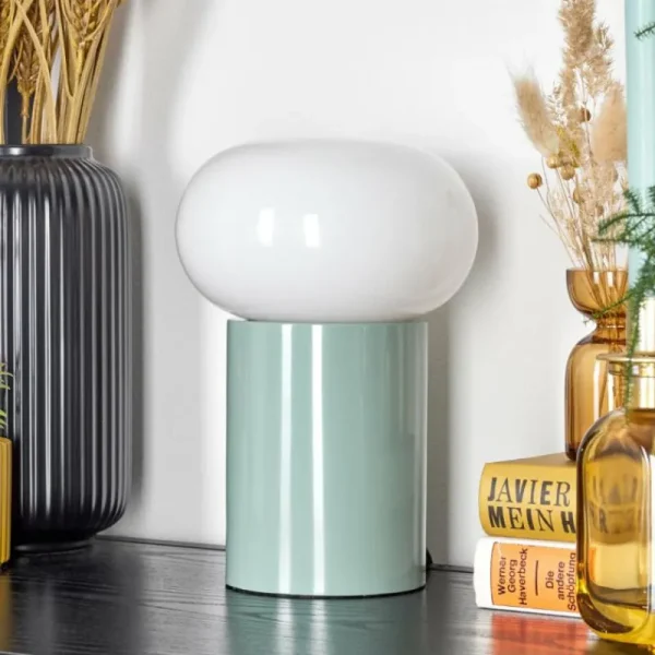 hofstein Godrie Lampe à poser Turquoise, 1 lumière* Lampes En Verre