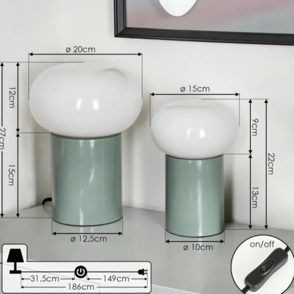 hofstein Godrie Lampe à poser Turquoise, 1 lumière* Lampes En Verre
