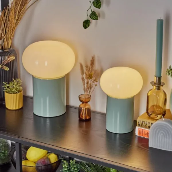 hofstein Godrie Lampe à poser Turquoise, 1 lumière* Lampes En Verre