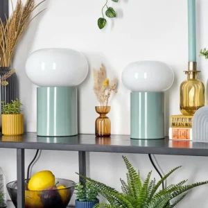 hofstein Godrie Lampe à poser Turquoise, 1 lumière* Lampes En Verre