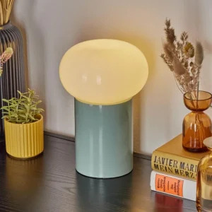 hofstein Godrie Lampe à poser Turquoise, 1 lumière* Lampes En Verre