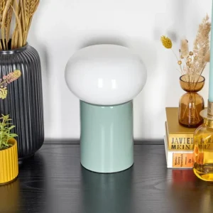 hofstein Godrie Lampe à poser Turquoise, 1 lumière* Lampes En Verre