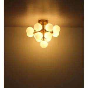 Luminaires Globo Lighting Grappy Plafonnier Nickel mat, 13 lumières* Lampes En Verre
