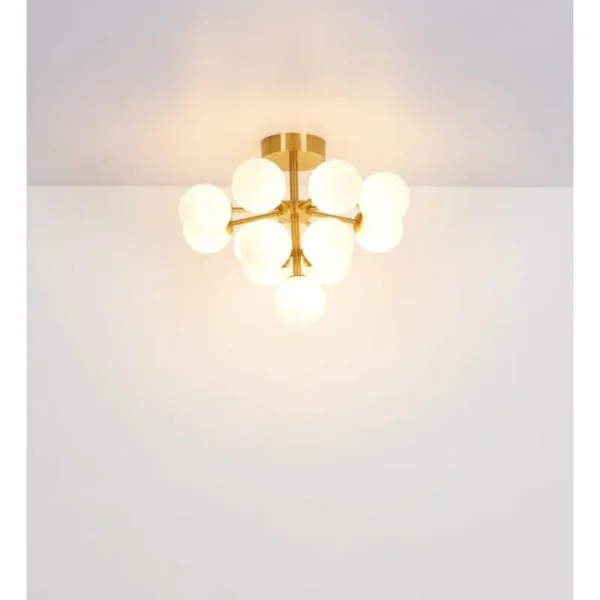 Luminaires Globo Lighting Grappy Plafonnier Nickel mat, 13 lumières* Lampes En Verre