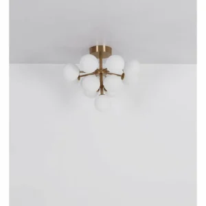 Luminaires Globo Lighting Grappy Plafonnier Nickel mat, 13 lumières* Lampes En Verre