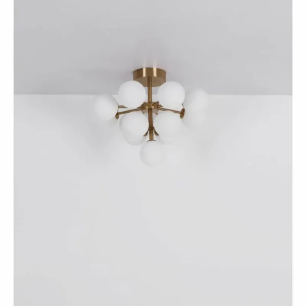 Luminaires Globo Lighting Grappy Plafonnier Nickel mat, 13 lumières* Lampes En Verre