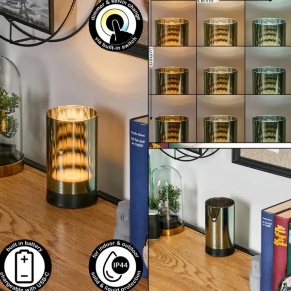 hofstein Grubbe Lampe de table d'extérieur, Lampe à poser LED Noir, 1 lumière* Lampes Modernes