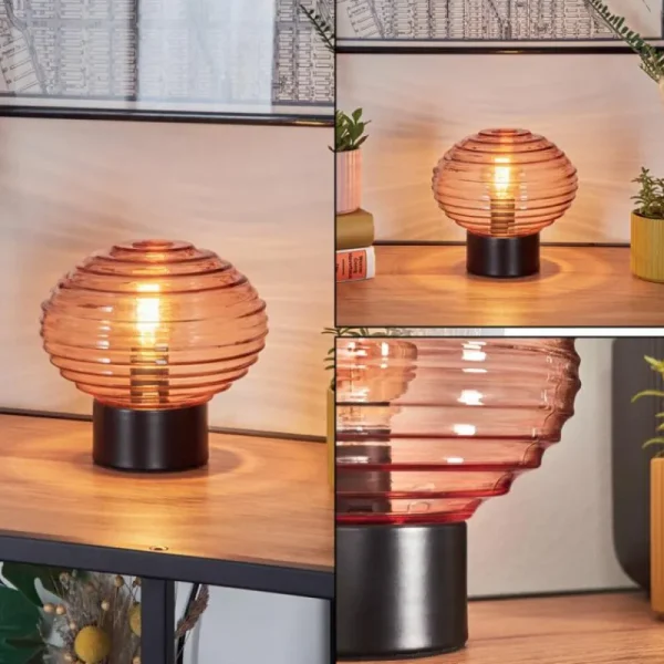 hofstein Gualtar Lampe à poser Noir, 1 lumière* Lampes En Verre