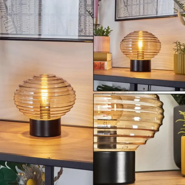 hofstein Gualtar Lampe à poser Noir, 1 lumière* Lampes En Verre