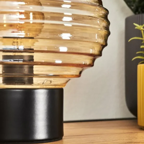hofstein Gualtar Lampe à poser Noir, 1 lumière* Lampes En Verre