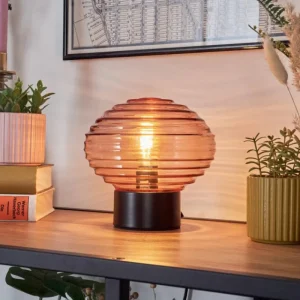 hofstein Gualtar Lampe à poser Noir, 1 lumière* Lampes En Verre