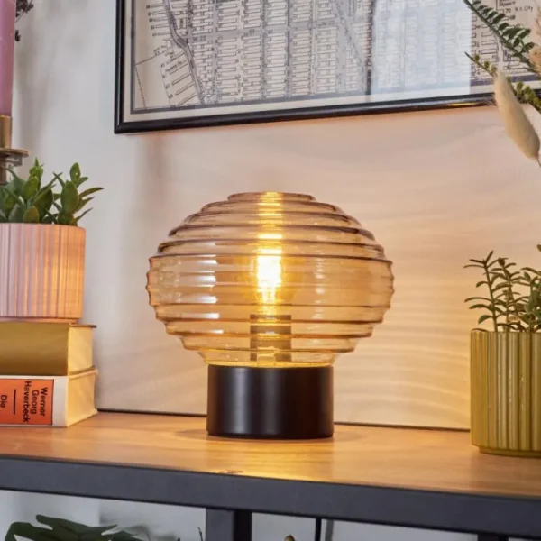 hofstein Gualtar Lampe à poser Noir, 1 lumière* Lampes En Verre