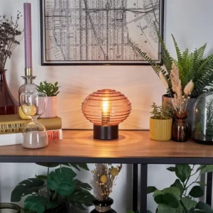 hofstein Gualtar Lampe à poser Noir, 1 lumière* Lampes En Verre