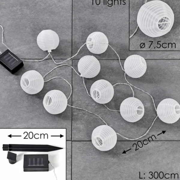 hofstein Guirlande solaire Redding LED Blanc, 10 lumières* Lampes Modernes