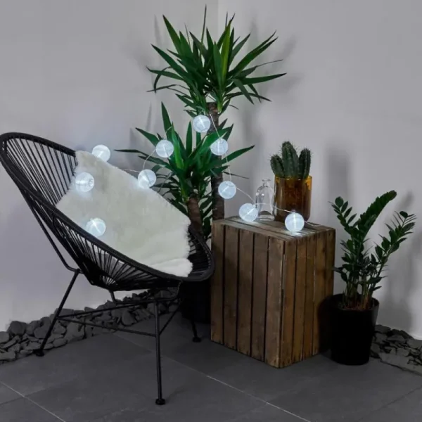 hofstein Guirlande solaire Redding LED Blanc, 10 lumières* Lampes Modernes