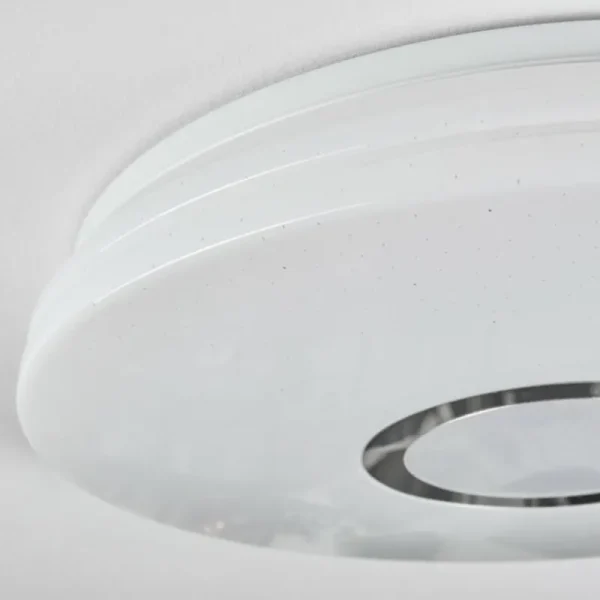hofstein Hafdhem Plafonnier LED Argenté, 1 lumière, Télécommandes* Lampes Modernes