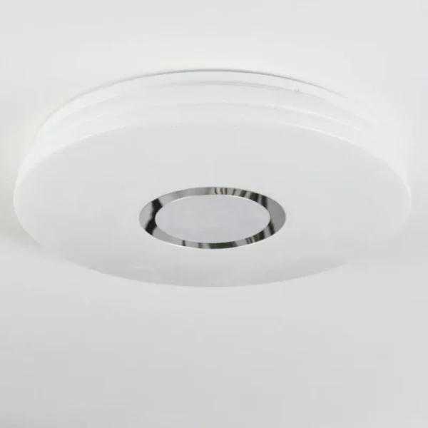 hofstein Hafdhem Plafonnier LED Argenté, 1 lumière, Télécommandes* Lampes Modernes