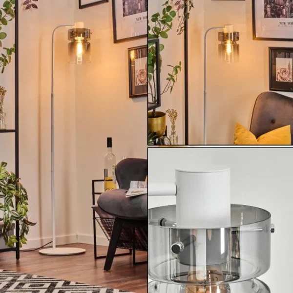 hofstein Hasvik Lampadaire Blanc, 1 lumière* Lampes Modernes