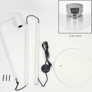 hofstein Hasvik Lampadaire Blanc, 1 lumière* Lampes Modernes