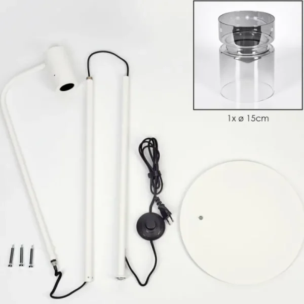 hofstein Hasvik Lampadaire Blanc, 1 lumière* Lampes Modernes
