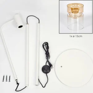hofstein Hasvik Lampadaire Blanc, 1 lumière* Lampes En Verre