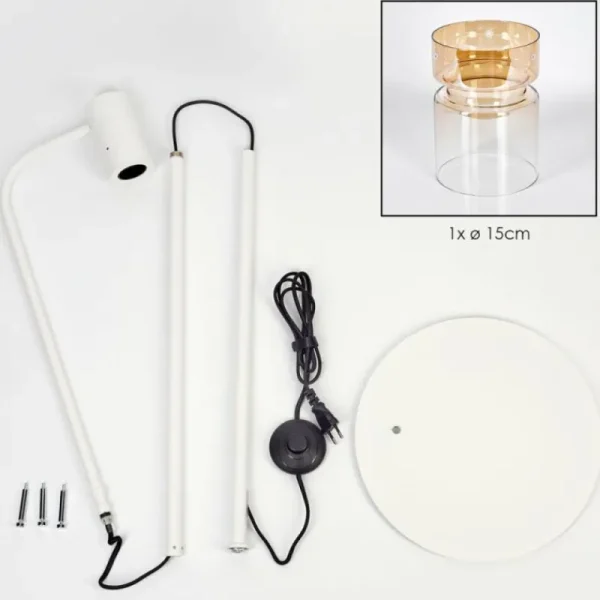 hofstein Hasvik Lampadaire Blanc, 1 lumière* Lampes En Verre