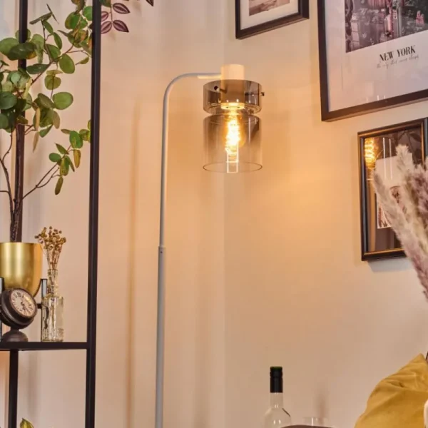 hofstein Hasvik Lampadaire Blanc, 1 lumière* Lampes Modernes