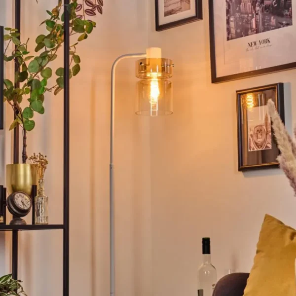 hofstein Hasvik Lampadaire Blanc, 1 lumière* Lampes En Verre
