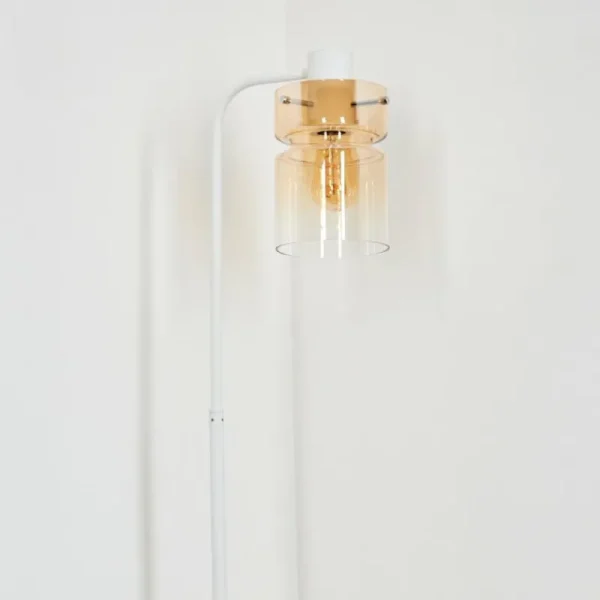 hofstein Hasvik Lampadaire Blanc, 1 lumière* Lampes En Verre