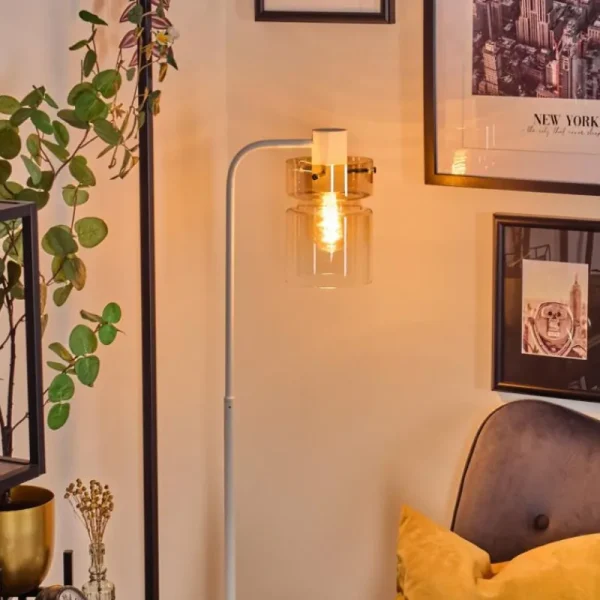 hofstein Hasvik Lampadaire Blanc, 1 lumière* Lampes En Verre