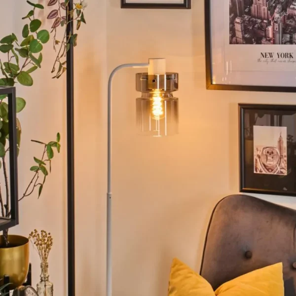 hofstein Hasvik Lampadaire Blanc, 1 lumière* Lampes Modernes