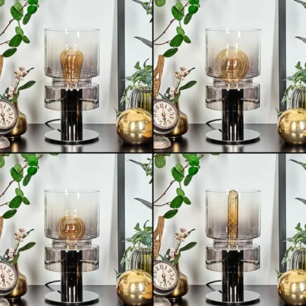 hofstein Hasvik Lampe de bureau, Lampe à poser, Liseuse Chrome, Noir, 1 lumière* Lampes Modernes