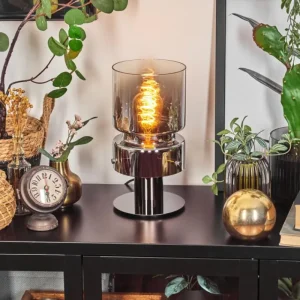 hofstein Hasvik Lampe de bureau, Lampe à poser, Liseuse Chrome, Noir, 1 lumière* Lampes Modernes