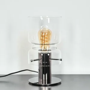 hofstein Hasvik Lampe de bureau, Lampe à poser, Liseuse Chrome, Noir, 1 lumière* Lampes En Verre