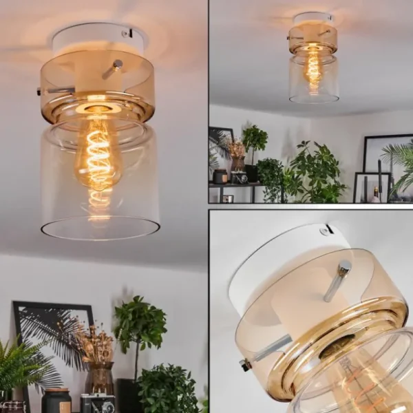 hofstein Hasvik Plafonnier, Spot de plafond Blanc, 1 lumière* Lampes En Verre