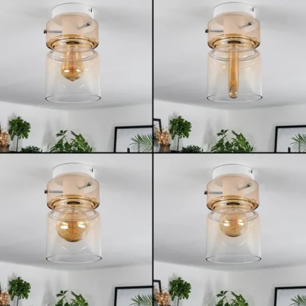 hofstein Hasvik Plafonnier, Spot de plafond Blanc, 1 lumière* Lampes En Verre