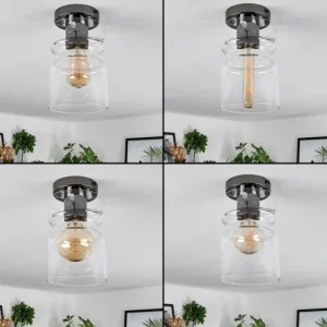 hofstein Hasvik Plafonnier, Spot de plafond Chrome, Fumée, 1 lumière* Lampes Modernes
