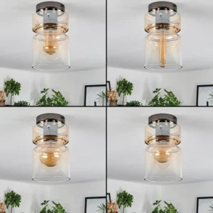 hofstein Hasvik Plafonnier, Spot de plafond Chrome, Fumée, 1 lumière* Lampes Modernes