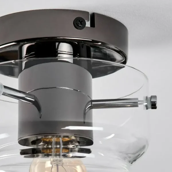 hofstein Hasvik Plafonnier, Spot de plafond Chrome, Fumée, 1 lumière* Lampes Modernes