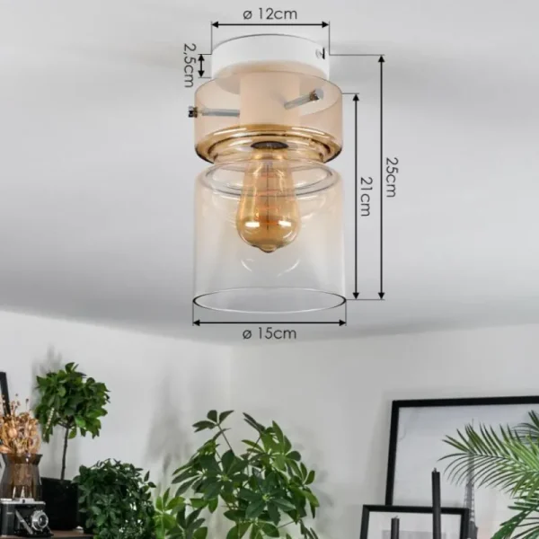 hofstein Hasvik Plafonnier, Spot de plafond Blanc, 1 lumière* Lampes En Verre