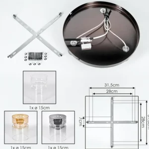 hofstein Hasvik Plafonnier, Spot de plafond Chrome, Noir, 3 lumières* Lampes Modernes