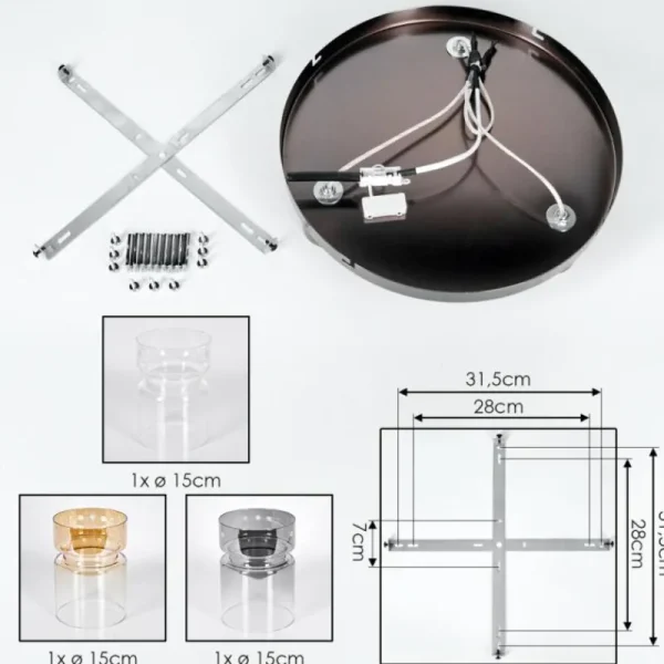 hofstein Hasvik Plafonnier, Spot de plafond Chrome, Noir, 3 lumières* Lampes Modernes