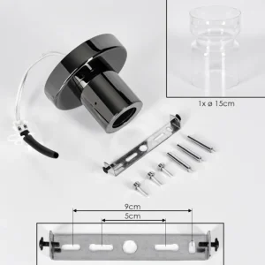 hofstein Hasvik Plafonnier, Spot de plafond Chrome, Fumée, 1 lumière* Lampes Modernes